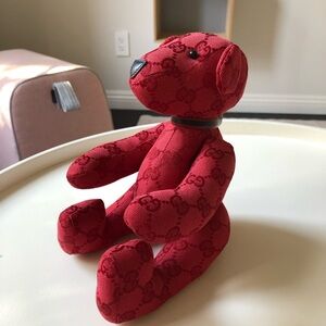 Auth GUCCI Baby Teddy Bear Limited Edition Collectors Toy GG Monogram Canvas